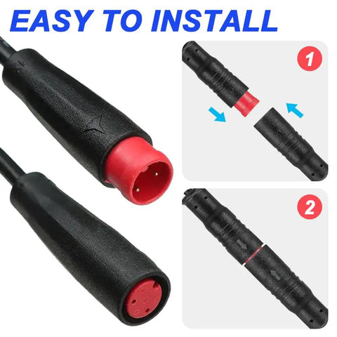 Ebike 2 Pin Extension Cable Waterproof Female To Male Electric Bike Cord For Ebike Light Gear Sensor And Brake In Ebike Modification Kit Two Pack Durable Copper Contacts For Stable Signal And Easy Install Built To Last