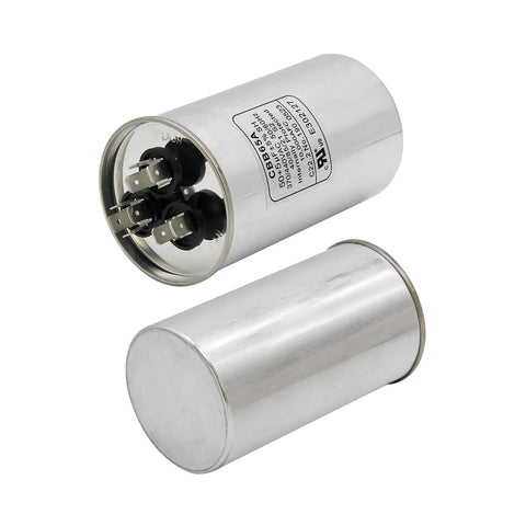 2 Pack Heavy Duty 50 Plus 5uF Capacitors With 6 Percent Tolerance, 50 Plus 5 MFD, 370 to 440 VAC CBB65 Dual Run Start Capacitors
