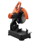 Side view of Chop Saw 14 Inch Dry Cut With Cold Cut Technology 2800W 1200RPM Steel Cutting Machine 0 To 45 Degree Bevel Miter Saw Black