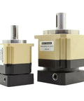 Heavy Duty Precision Planetary Helical Gear Reducer For Servo And Stepper Motors, gold and black cast metal structure, compact design.
