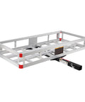 Aluminum Cargo Carrier With High Side Rails For 2 Inch Hitch Receiver Trailer Hitch Mount Heavy Duty Rack gray, 49x22.5 in, 500 lb capacity