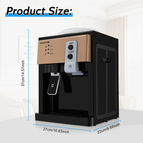 Countertop Water Dispenser With Hot Cold Warm Settings, Top Loading 1.2 To 5 Gallon 304 Stainless Steel Tank, 550W Fast Heating