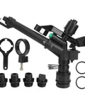No Fuss Plastic Garden Sprinkler With 1.5 To 1 Inch Female Thread, All In One Lawn Irrigation System With Accessories visible