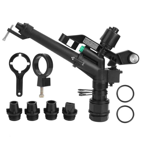 No Fuss Plastic Garden Sprinkler With 1.5 To 1 Inch Female Thread, All In One Lawn Irrigation System With Accessories visible