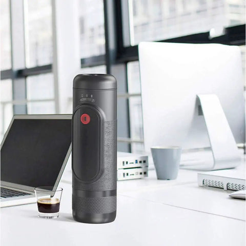 Mini Portable Espresso Machine For Outdoors And Home, Automatic Capsule Coffee Maker With 12 Bar Pressure on office desk