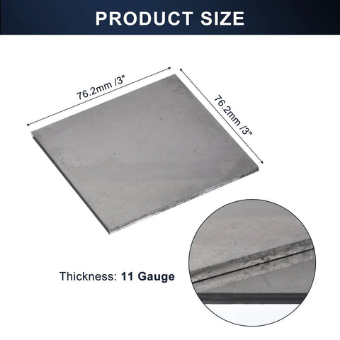 3x3 Inch 11 Gauge Mild Steel Welding Plate Set For MIG TIG ARC Gas Stick Practice And Training Pro Grade 12 Piece Kit Closeup