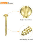M4 X 50mm Brass Wood Screws Slotted Round Head Self Tapping For Woodworking Pack Of 20 Durable And Corrosion Resistant For DIYers And Pros
