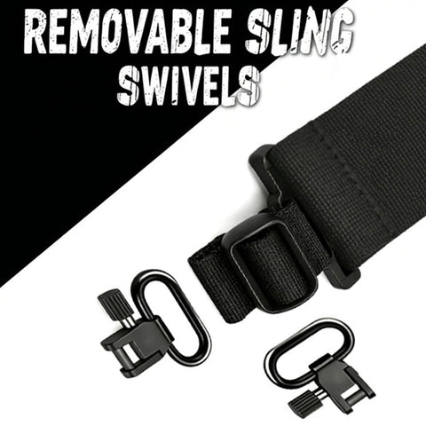 Two Point Shotgun Sling With 15 Round 12 Gauge Shell Holder Go To Accessory For Quick Access Ammo During Hunting And Outdoor Adventures Built For Field Use showing removable sling swivels