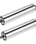 Two stainless steel conveyor rollers, 2-inch diameter by 19.7-inch length, beefy spring loaded, rustproof, DIY pet barrier use