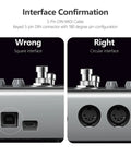 2 Pack 3 Foot 5 Pin MIDI Cables Male To Male DIN Connectors diagram showing correct and incorrect plug interface