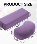 Two Piece Yoga Bolster Set With Rectangular Back Support And Crescent Neck Cushions, Measuring 25.6x9.8x6 And 16.9x10.6x5.5 Inches, Perfect For Yin, Restorative, And Deep Stretch Sessions, Moisture Resistant And Plush Cushions For Everyday Comfort.