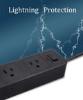 Two Prong Surge Protector Power Strip With Three AC Outlets And Four USB Ports Six Point Six Foot Non Grounded Extension Cord