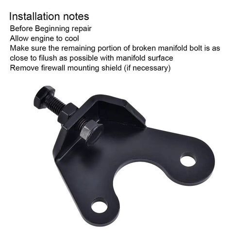 Built Tough Exhaust Manifold Bolt Repair Bracket Fits Chevy Gmc Silverado Sierra Yukon Denali 4.8L 5.3L 6.0L 6.2L trucks close-up view of carbon steel clamp.