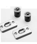 Zinc Die Cast Drive In Door Ball Catch Set Brushed Satin Nickel Finish Two Pack With Mounting Hardware and Strike