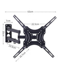Universal Retractable Wall Bracket For 17 To 32 Inch Led Monitors And Televisions, black swivel wall mount dimensions 63cm x 20cm.