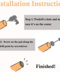 Installation instruction graphic showing steps to use Heavy Duty Furniture Sliders For Carpet And Hardwood With Thick Felt Pads.