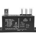 DPDT 12V DC 30A Power Relay Pack Of 2 For General Purpose Applications Dual Pole Double Throw Relay, side view of black relay