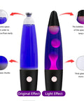 Purple Liquid Motion Lamp For Adults And Kids Magma Motion Lamp With White Wax Flows Glass Nightlight For Home Decor Christmas Thanksgiving Vibe Black Base, showing two lamps and design details.