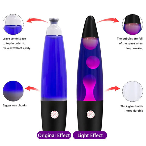 Purple Liquid Motion Lamp For Adults And Kids Magma Motion Lamp With White Wax Flows Glass Nightlight For Home Decor Christmas Thanksgiving Vibe Black Base, showing two lamps and design details.