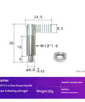 Built Tough Stainless Steel Indexing Plunger Pin With Spring Loaded L Handle Knob For Fast Setup Precise Positioning And Smooth Operation On Heavy Duty Shop Gear And Workshop Projects, measurements and details shown.