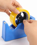 Pack Of Two Top Tier Tape Dispenser Core Replacement 36mm Plastic Insert Wheel being installed in blue tape dispenser.