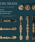 Two Pack 5 Inch Brass Cabinet Pulls Antique Floral Pattern Cupboard Handles displayed with color options