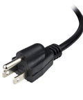 Close-up of 10 Foot 14 Gauge 3 Prong Heavy Duty Replacement Power Cord For Universal AC Appliances With NEMA 5 To 15 Plug US SJT 14AWG 15A Cable