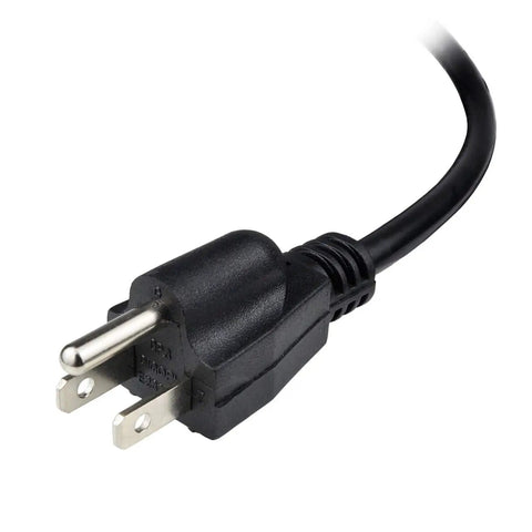 Close-up of 10 Foot 14 Gauge 3 Prong Heavy Duty Replacement Power Cord For Universal AC Appliances With NEMA 5 To 15 Plug US SJT 14AWG 15A Cable