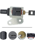 CVT transmission stepper motor with mounting bracket, gray metal body, black connector, and shaft