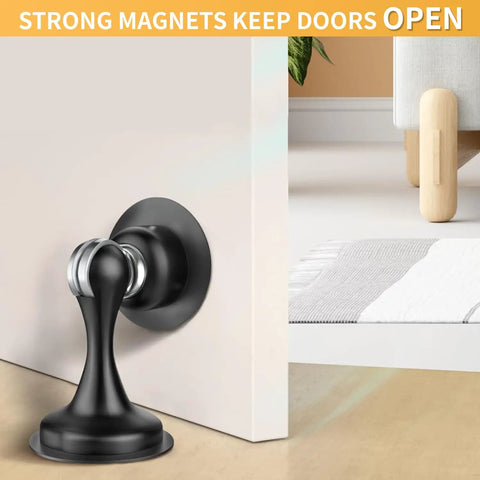 Heavy Hitter Magnetic Door Stops 2 Pack Holds Like A Dream Wall And Floor Protector No Drill Needed keeps doors open with strong magnets.