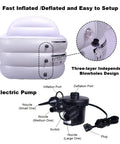 Portable Bath Tub For Adults With Backrest, 65 By 34 By 28 Inches, Foldable Spa Bath Tub With Pump showing blowholes and electric pump