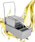 55 L Commercial Fryer Filter Machine With 550W Stainless Steel Oil Pump shows mobile oil filtration system for restaurants.