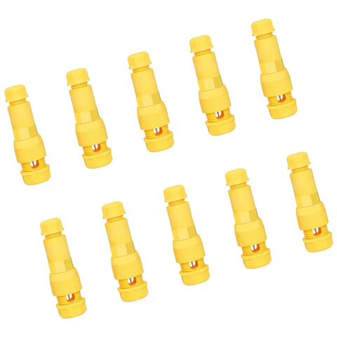 10 Pieces Low Voltage Wire Connectors with piercing terminals for quick puncture crimp wiring, yellow, adaptive clamp
