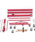 Heavy Duty 2 Ton Hydraulic Engine Hoist With Adjustable Boom And Smooth Rolling Casters parts including chains and hydraulic cylinder.