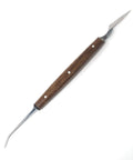 Double-ended scraper and pick from Precision 3D Print Clean Up Tool Kit, wooden handle, shown on white background, six blades visible.
