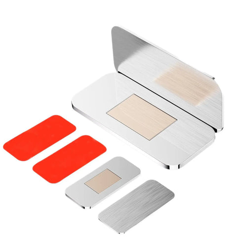 16 Pairs Magnetic Cabinet Door Catches Set, Heavy-Duty Stainless Steel Adhesive Drawer Latches, Rustproof 3mm Silver components shown