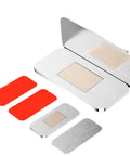 Magnetic Cabinet Door Catch Set For Kitchen And Bathroom, 16 Pairs Stainless Steel Drawer Latch with 3mm Adhesive displayed