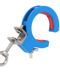 65mm Cable Tray Roller With Opening Cable Guide And Adjustable Nylon Clamp For Inside And Outside Setup, Smooth Wire Guidance For Easy Pulling And No Fuss Installations, Durable Roller Pulley System. blue nylon cable tray roller with stainless clamp