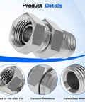 Hydraulic Swivel Adapter One Half Inch NPTF Male To One Half Inch NPSM Female 360 Degree Swivel Fitting For Hydraulic Lines High Flow Easy Install Durable Precision Engineered Connector, carbon steel