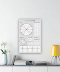 Trigonometry Cheat Sheet Canvas Poster Unit Circle And Graphs Of Trigonometric Functions Chart For Math Nerds Study Notes For Bedroom Or Office Decor 16 By 24 Inches Framed Ready Artwork displayed on a wall above a shelf with decor items.