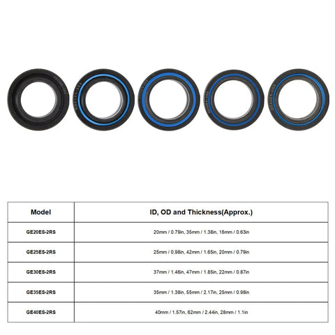 4Pcs In 1 Set Spherical Plain Bearing For Heavy Duty Equipment Deep Groove Bearings With Even Hardness Easy Install Built To Last Tough As Nails Reliable GE30ES2RS Compatible, GE20-40ES-2RS sizes