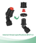7 Pack Flat Fan Spray Tips With 110 Degree Coverage And 0.15mm To 0.6mm Orifice Plastic Sprayer Nozzle Set showing thread details