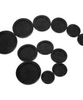 Double Sided Rubber Cable Grommet Kit For Desk Cable Holes, 12 Pack Black Round Hole Seals, assorted sizes