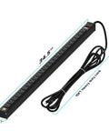 Heavy Duty 24 Outlet Power Strip With 15 Foot Long Cord, Metal Housing, Mounting Brackets, 15A Circuit Breaker, UL 1363 Listed, Flame Retardant Panels