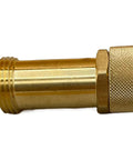 Heavy Duty Brass Swivel Extender Fitting For Three Quarter Inch Hose Connections 2.63 Inch Length Lead Free Corrosion Resistant Prevents Hose Kinks Flexible Reach In Tight Spaces Easy Install Durable Brass Connector, brass hose fitting shown side view