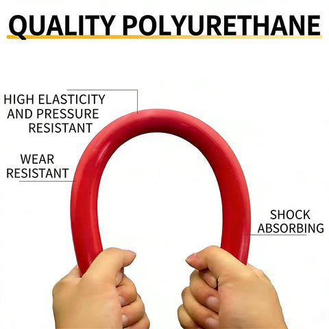 Shock Absorbing PU Rod For DIY Projects And Industrial Machinery Green 65x500mm Polyurethane Bar displayed under tension