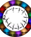 Lit LED Deck Lights Kit 10 Pack RGBW Recessed Low Voltage In Ground Lighting with Smartphone Control, cables and color display