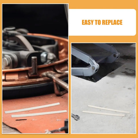 White Pp Plastic Welding Rods 40 Pack For Car Bumper Repair DIY Fix Kit Easy Use Welder Sticks displayed on garage floor.