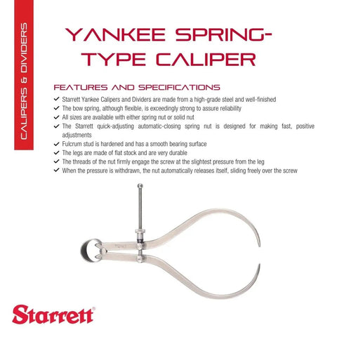79 Series Yankee Outside Calipers Built For The Shop Floor With Flat Legs And Quick Spring Nut For Easy Pro Grade Precise Marking