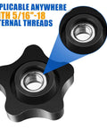 Close-up of Top Shelf Star Knobs 5/16-18 Female Thread with smooth internal threads for DIY builds and clamps.